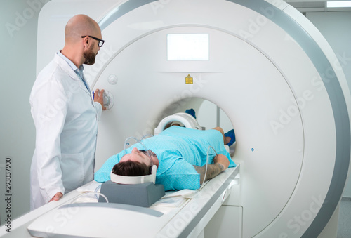 Patient visiting MRI procedure in a hospital photo