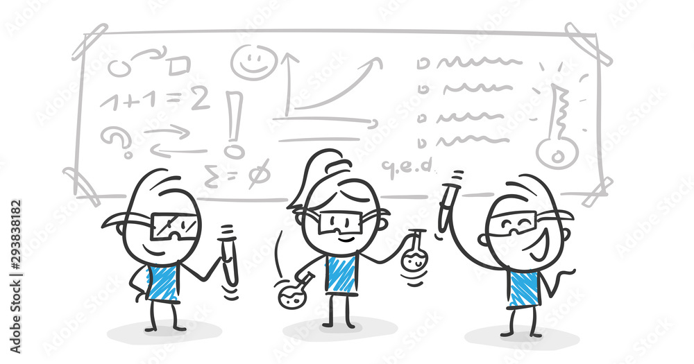 Stickman Blue: Experiment, Science. (Nr. 81) Stock-Vektorgrafik | Adobe ...