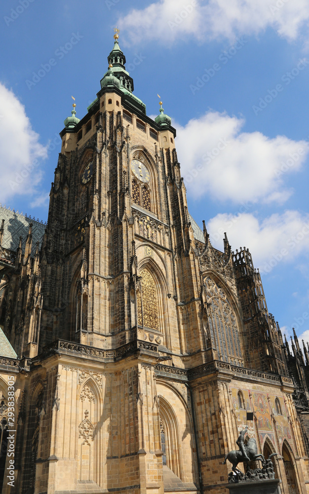 Saint Vitus Bell Tower and Cathedral in Prague in Czech Republic