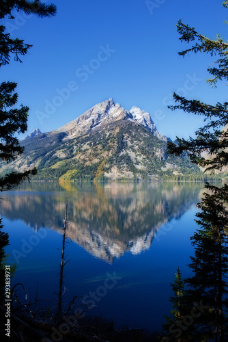 Fototapeta Naklejka Na Ścianę i Meble -  Teton Mountains Reflected in Lake