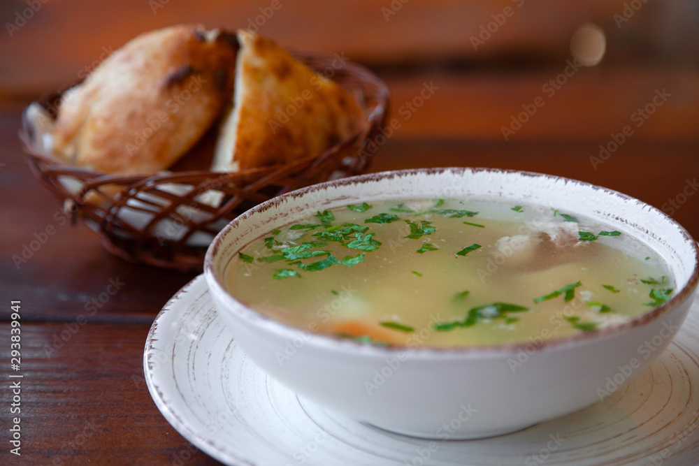 chicken broth with pita bread chicken broth with pita bread