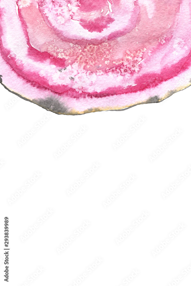 Template with bright hand painted watercolor agate Template with bright hand painted watercolor agate