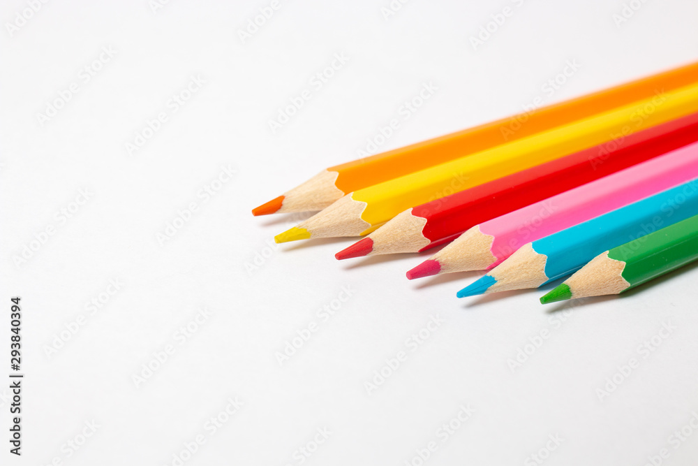 color pencils isolated on white background color pencils isolated on white background