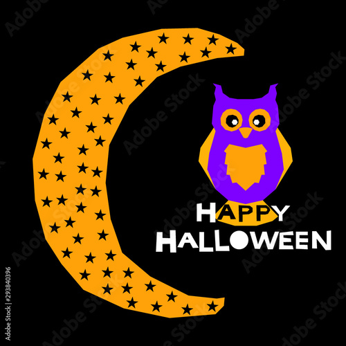 Abstract happy halloween pattern background. Modern childish halloween art for design card, halloween party invitation, menu, autumn holiday shop sale, bag print, t shirt etc. photo