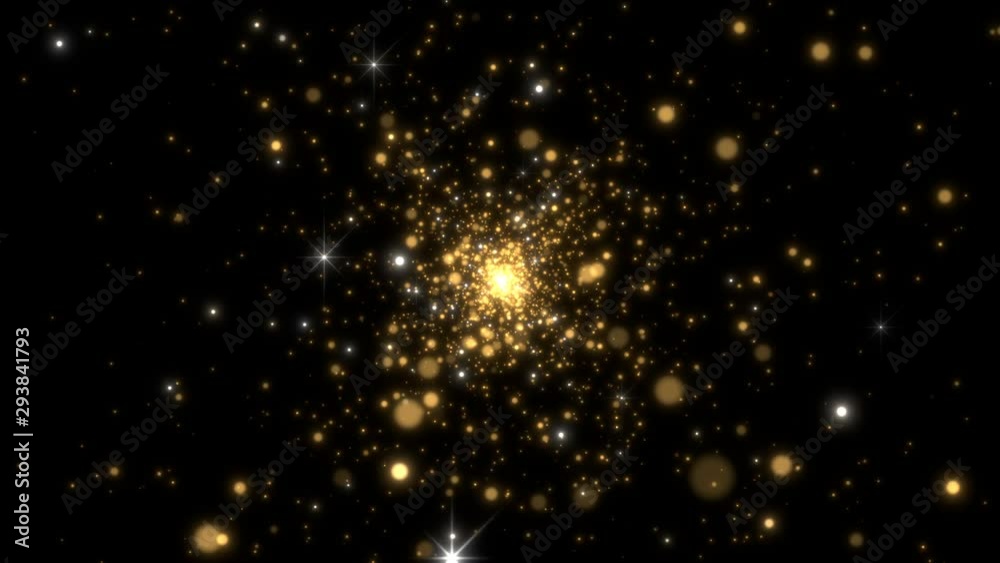 gold sparkles flying particles background