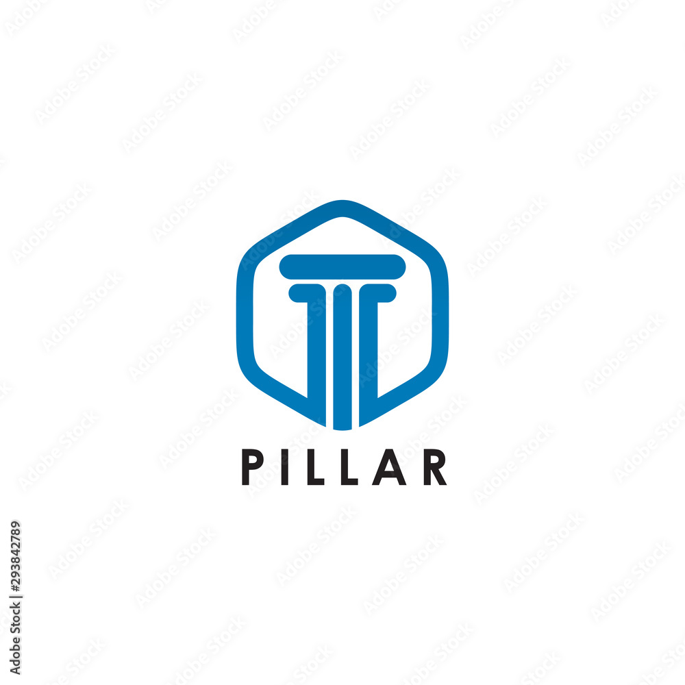 Pillar icon logo design illustration template