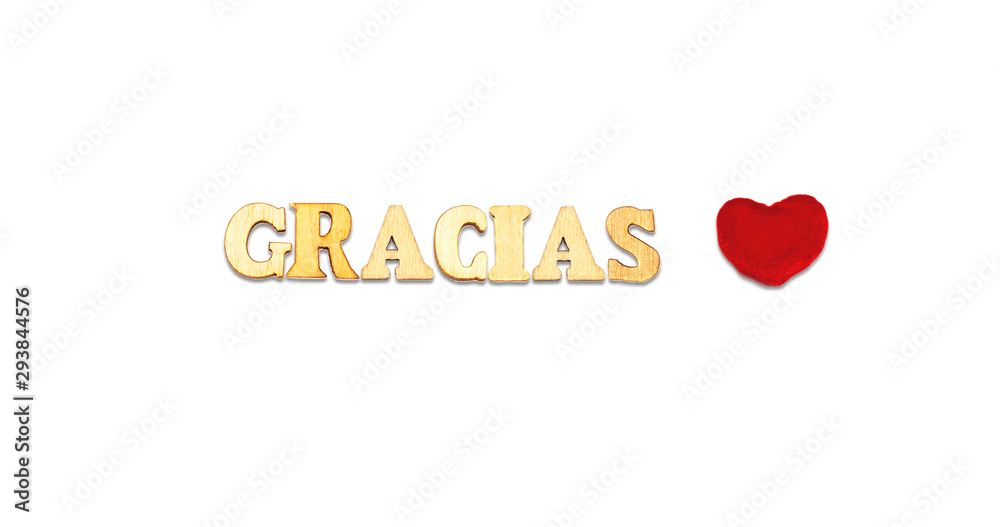 Spanish word gracias translated to thank you in english 
