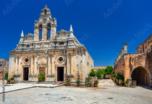  Front view of Arkadi Monastery, Crete, Greece © Sergey Kelin