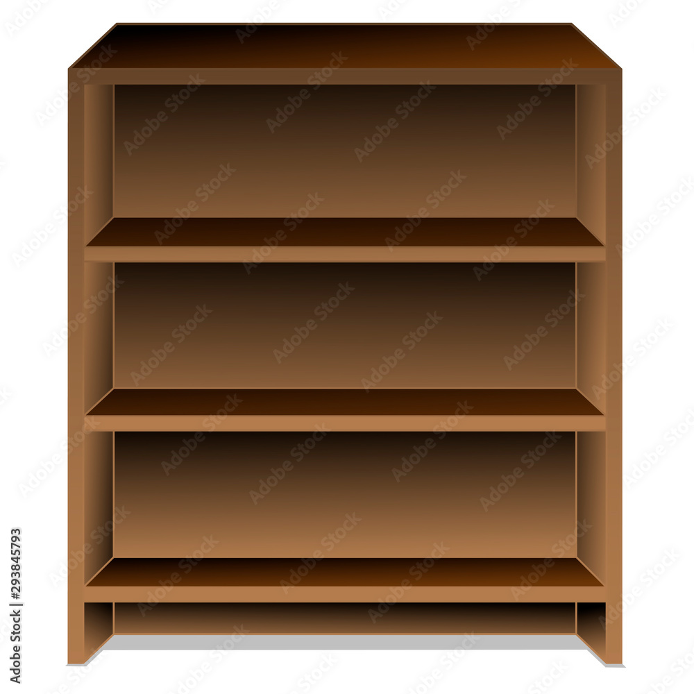 wooden cabinet with shelves for storage. Vector illustration. Isolate on a white background. wooden cabinet with shelves for storage. Vector illustration. Isolate on a white background.