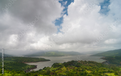 Koyna Dam waterwaters in monsoon near Koyna nagar  Satara Maharashtra India