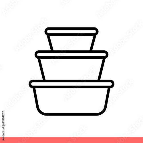 Lunchbox icon in modern flat design isolated on white background  vector illustration for web site or mobile app