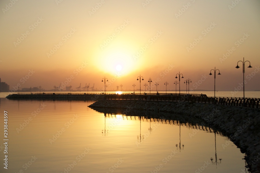 The view of Sunset in Kuwait City 