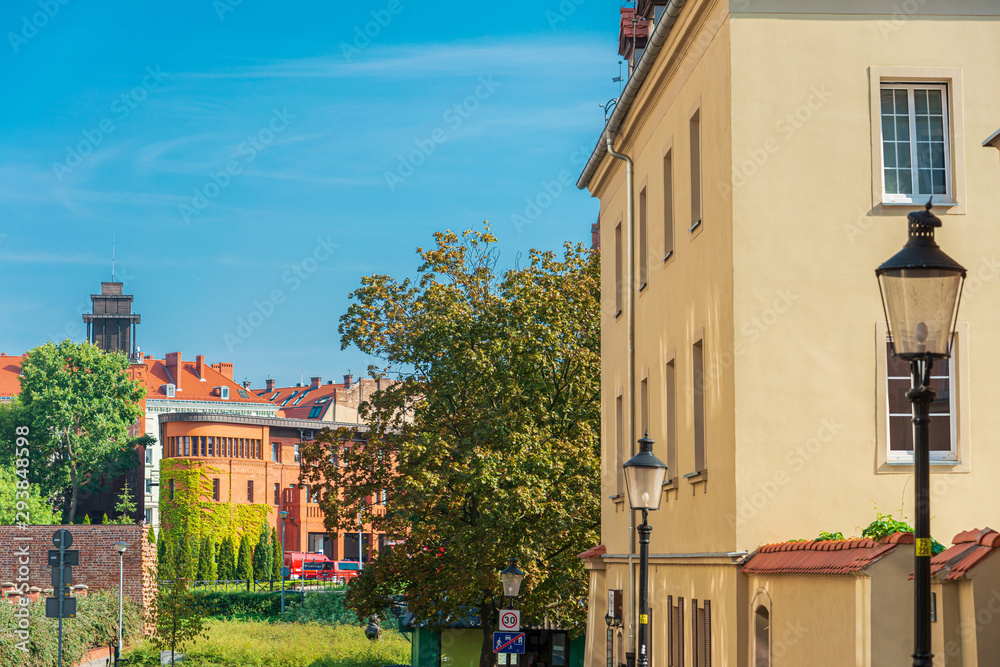 Naklejka premium POZNAN, POLAND - September 2, 2019: Street view of Old Town, Poznan, Poland