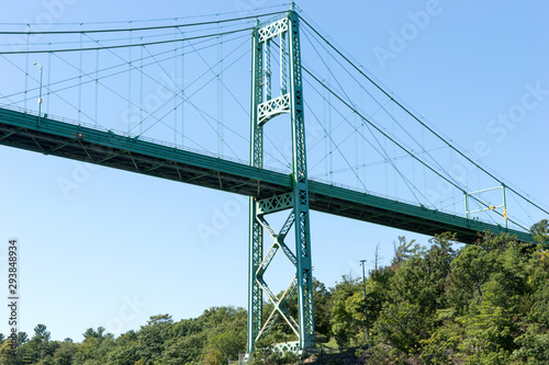 Detail of the Thousand Islands Bridge across St. Lawrence River. This bridge connects New York State in USA and Ontario in Canada