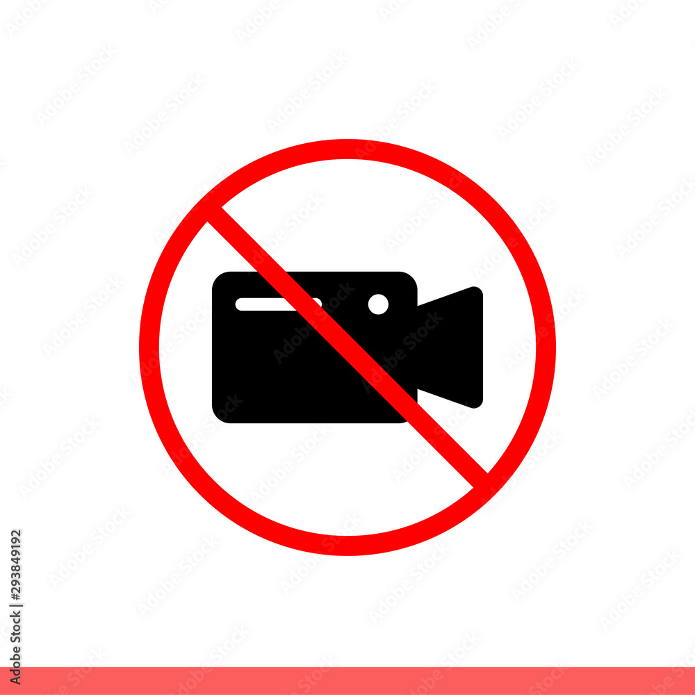 No camera icon in modern flat design isolated on white background, forbidden take photo vector illustration for web site or mobile app No camera icon in modern flat design isolated on white background, forbidden take photo vector illustration for web site or mobile app