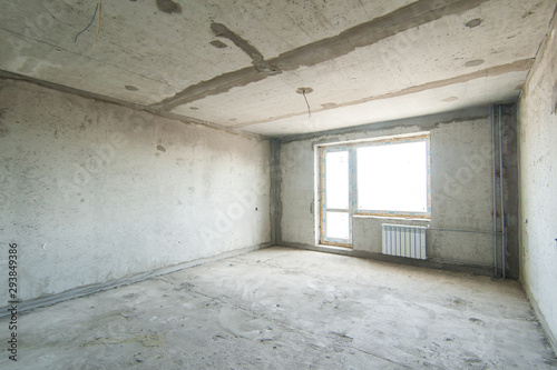 Russia, Moscow- May 05, 2018: interior room apartment. self-finish rough repair © evgeniykleymenov