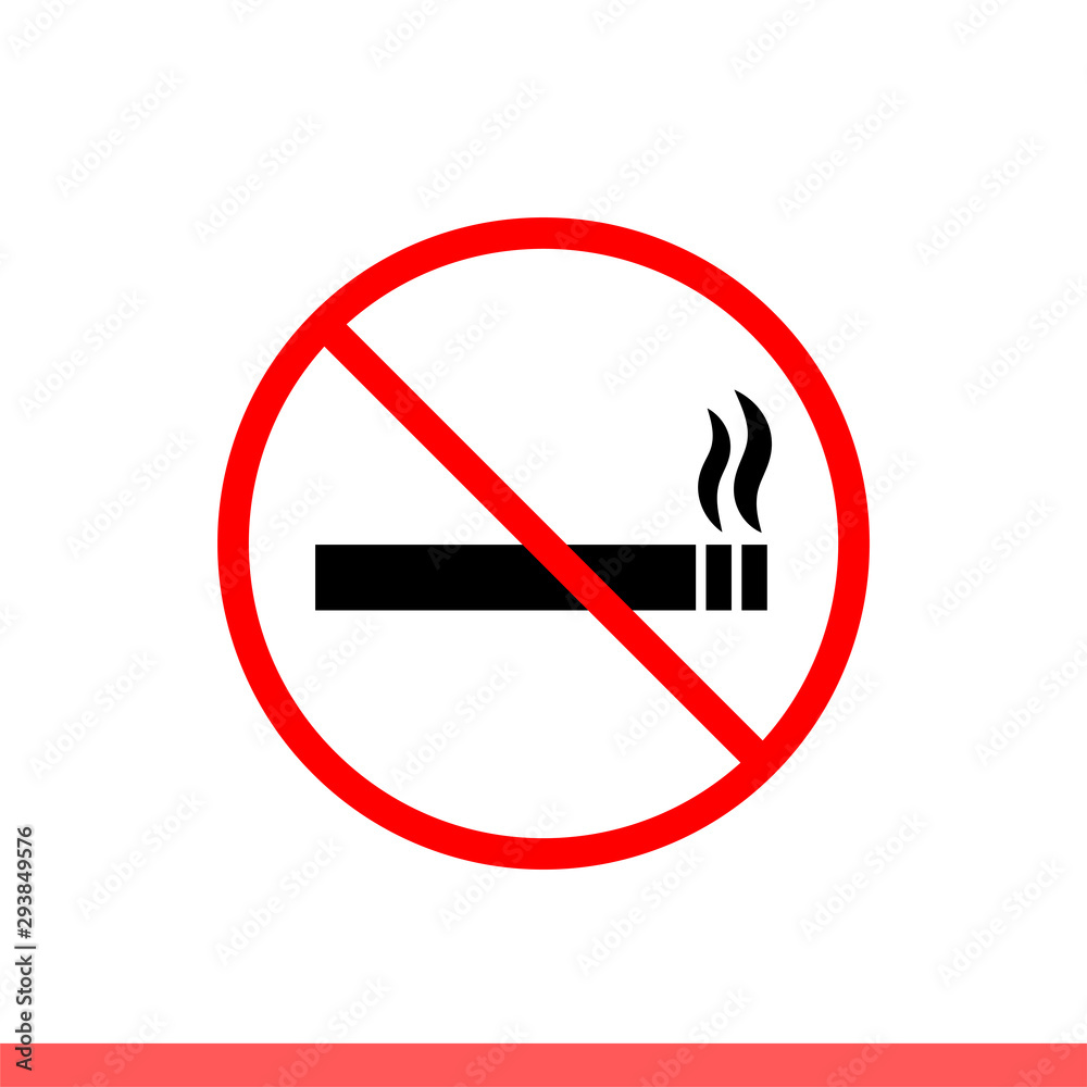 No smoking icon in modern flat design isolated on white background, forbidden cigarette vector illustration for web site or mobile app No smoking icon in modern flat design isolated on white background, forbidden cigarette vector illustration for web site or mobile app
