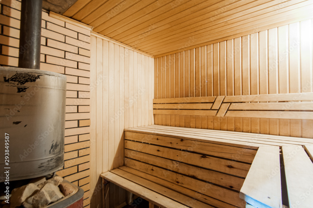 Russia, Moscow- May 05, 2018: interior room apartment. bathhouse, sauna