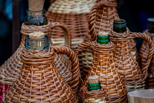 Fototapeta Naklejka Na Ścianę i Meble -  Wine caskets for sale at the local market in Croatia