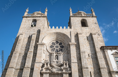 architectural detail of the Porto Cathedral, Portugal