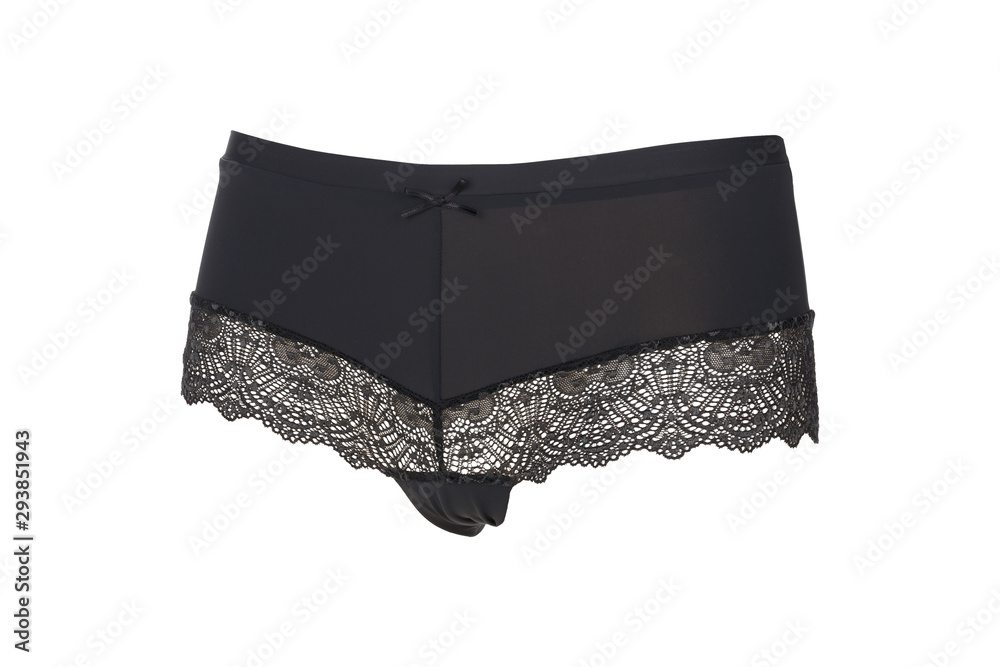Beautiful Female Lacy Black Panties Isolated On White Background. Sexy  Underwear, Stock Photo, Picture and Royalty Free Image. Image 145210062.