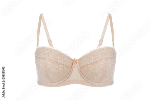 Wallpaper Mural Beautiful beige bra. Lace bra, isolated on white background Torontodigital.ca