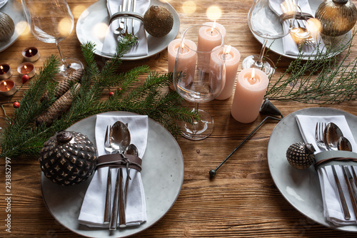 Table decoration for christmas photo