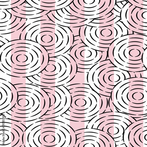 Vector seamless background with geometric shapes. Modern pattern with circles.