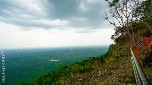 Landscape of Pha Taem National Park in cloudy day in Ubon Ratchathani province, Thailand