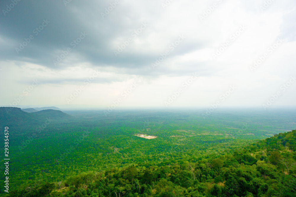 Landscape of Pha Taem National Park in cloudy day in Ubon Ratchathani province, Thailand Landscape of Pha Taem National Park in cloudy day in Ubon Ratchathani province, Thailand