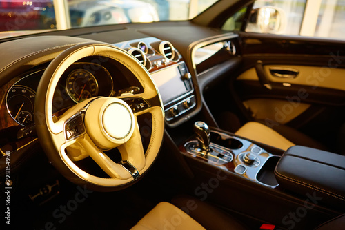 Interior view of car with leather salon © sarymsakov.com