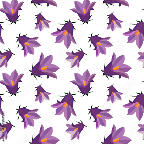 seamless pattern with flowers bells