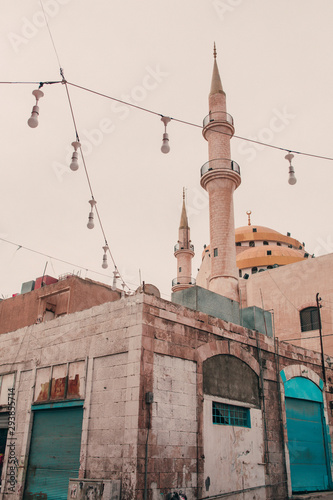 Beautiful white rock mosque in Jordan photo