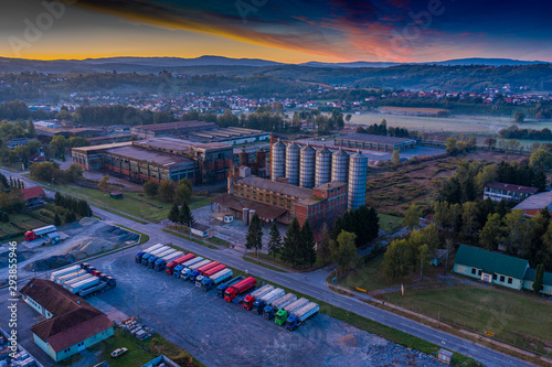 Daruvar in the morning from the air  photo