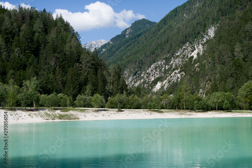 A nature park for relaxation in the mountains and with a large blue lake