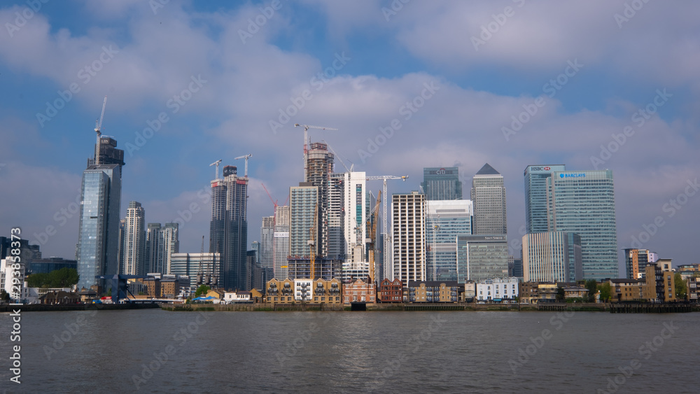 London Canary Wharf Skyline in the day