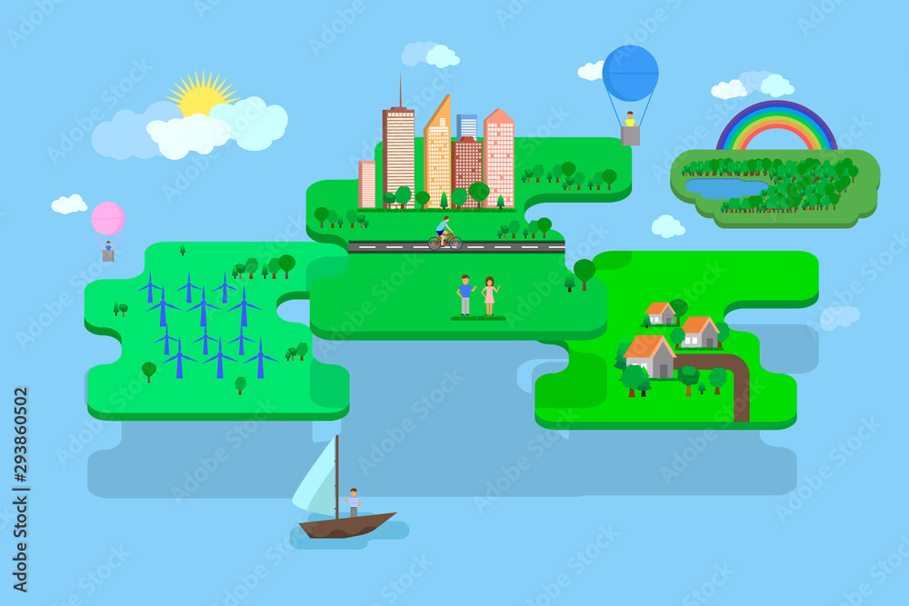 Obraz premium Ecology Infographics design elements. Vector illustration.