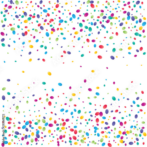 Festive colorful ellipse confetti background. Square vector texture for holidays, postcards, posters, websites, carnivals, birthday and children's parties. Cover mock-up.
