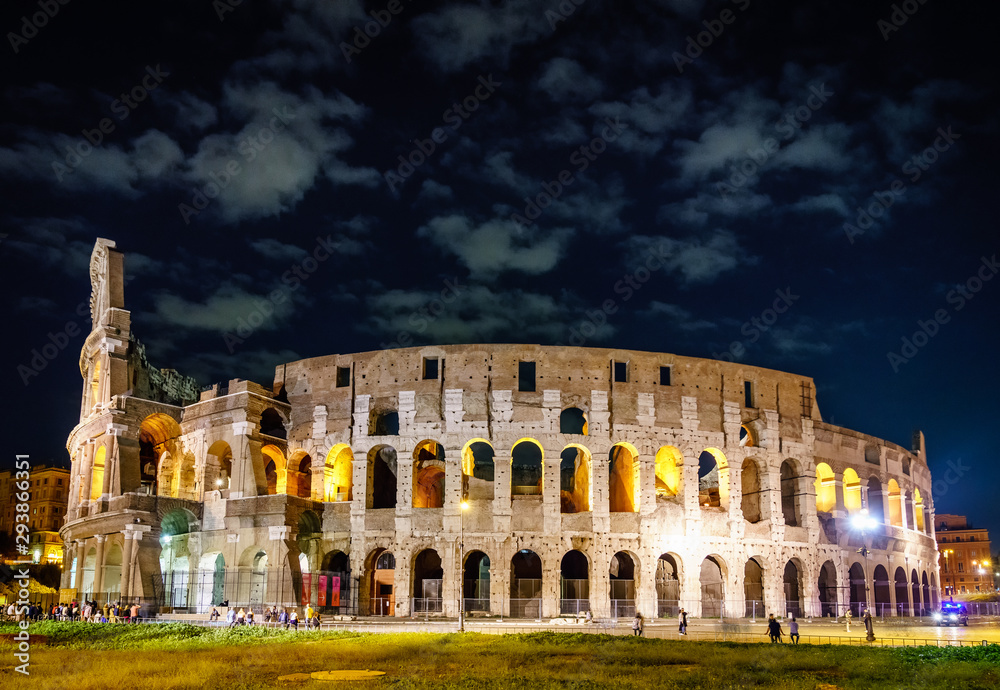 Colosseum in Rome at night