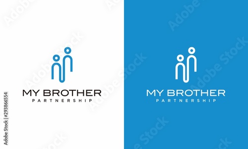 Modern logo design of partnership with white background - EPS10 - Vector.