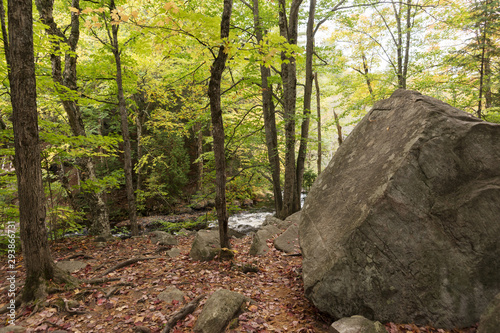 Big stones in the forest. Arrowhead Park in East Canada