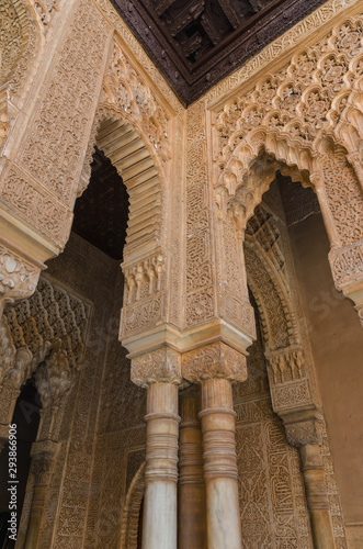 Arabesque decoration in Alhambra de granada photo