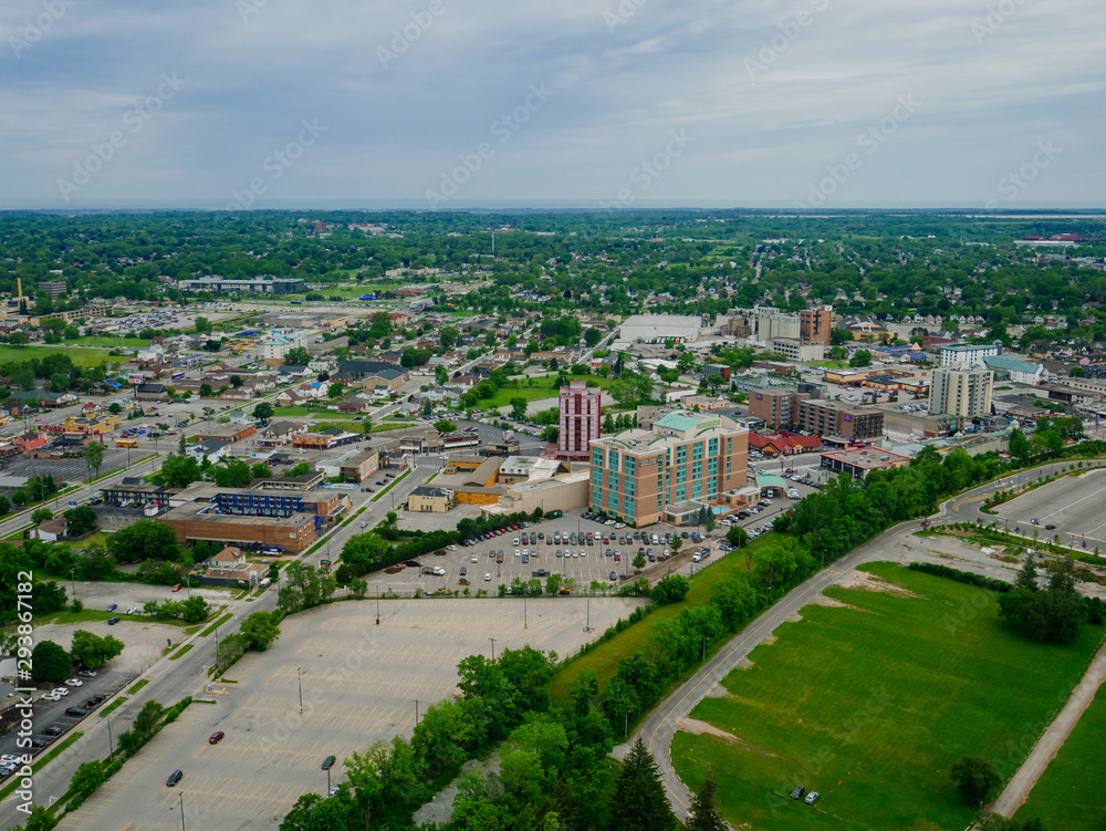 The aerial view of Niagara City in Canada	