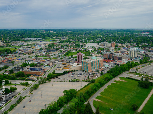 The aerial view of Niagara City in Canada 