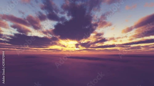 heaven, sunset over the clouds 4k