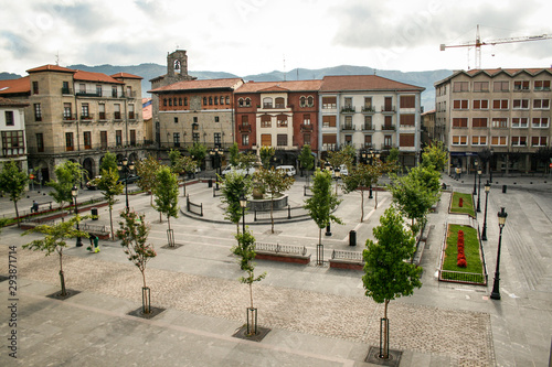 Orduña, País Vasco, Spain; 08/09/2007; Aerial view of Foru Plaza de Orduña Fueros Square