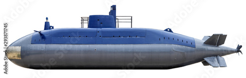 Military submarine. Isolated on white background