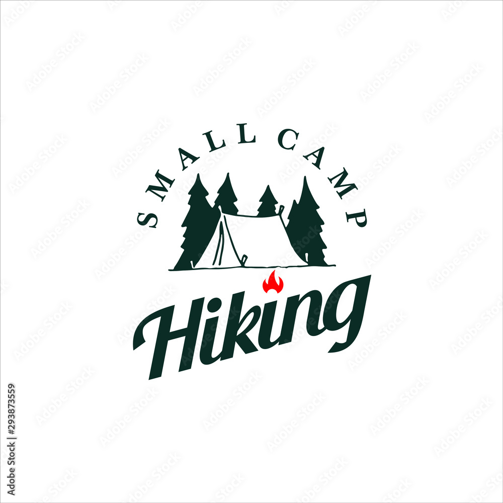 Obraz simple hiking logo in vintage badge style for camp activity illustration design inspiration