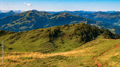 Beautiful alpine view at the famous Kitzbüheler Horn, Kitzbühel, Tyrol, Austria