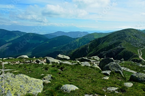Slovakia-view of the Tatras from the Journey of the Heroes of SNP near Chopok peak in the Low Tatras
